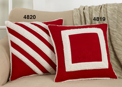 17" Diagonal Sherpa Stripe Pillow Red Diagonal