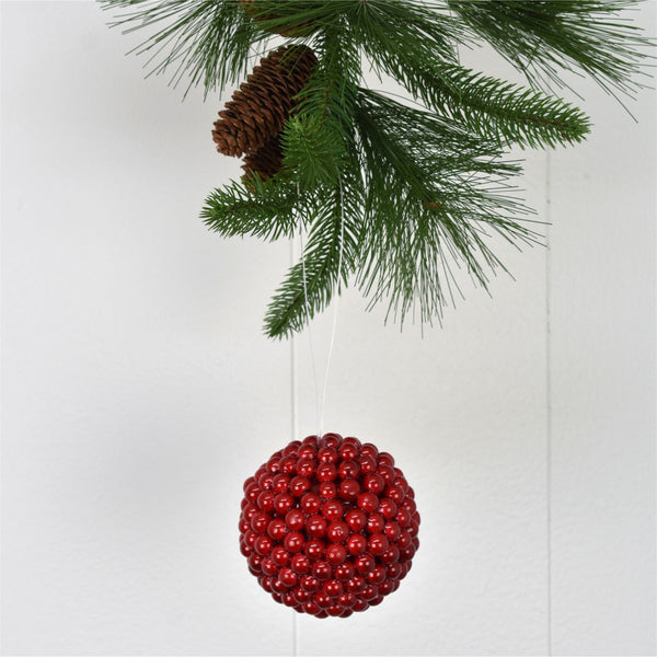 4” SHINY RED GOOSE BERRY BALL ORNAMENT