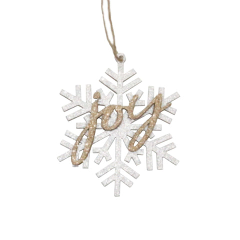 5" "JOY" SNOWFLAKE CHRISTMAS ORNAMENT