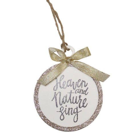 4" "HEAVEN AND NATURE SING” WITH BOW CHRISTMAS ORNAMENT