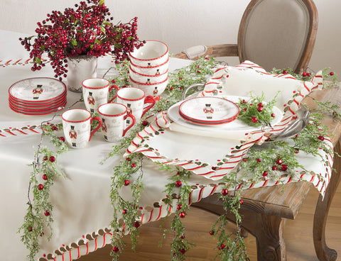 14"x20" CANDY CANE IVORY PLACEMAT