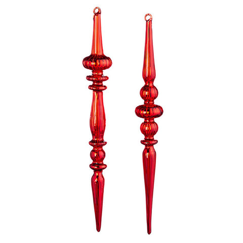 RAZ IMPORTS 12" RED FINIAL ORNAMENT