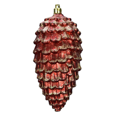 6.5" VINTAGE GLITTER PINECONE ORNAMENT