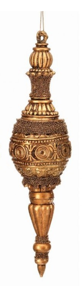 16" GILDED GOLD BEADED FINIAL ORNAMENT