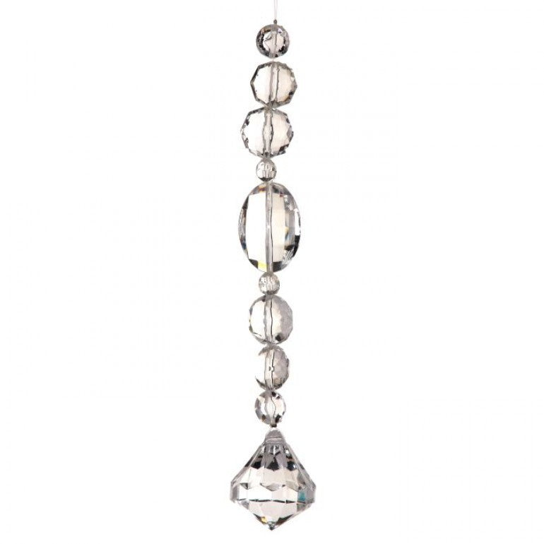 7" CLEAR CRYSTAL JEWEL DROP ORNAMENT