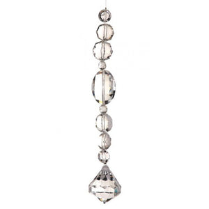 7" CLEAR CRYSTAL JEWEL DROP ORNAMENT