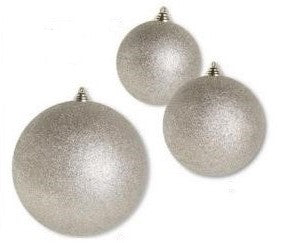 5.5” CHAMPAGNE GLITTERED ROUND ORNAMENT